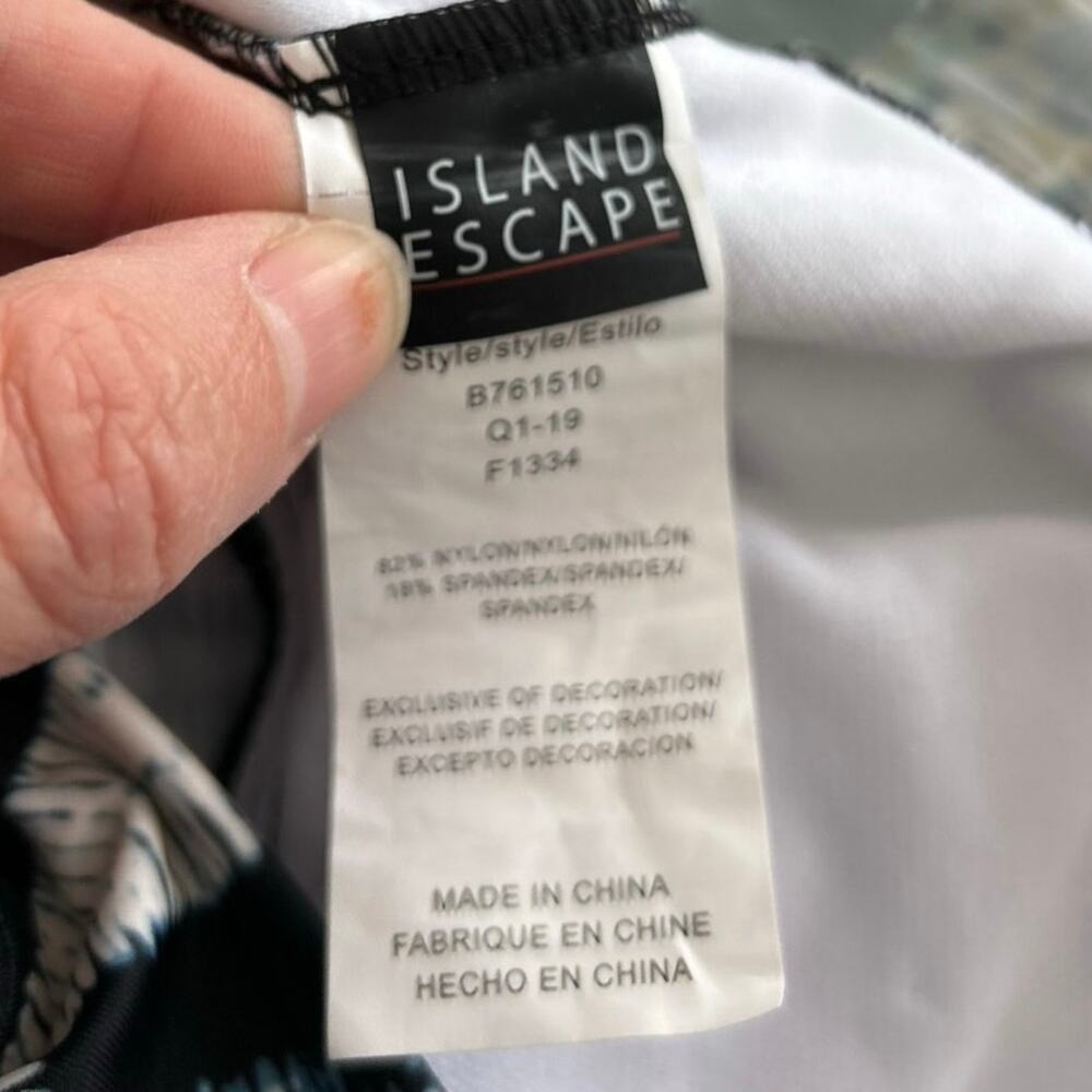 Island Escape Women Strappy Tankini Swim Beach Bikini Top Padded Blue Size 12 - Picture 4 of 6
